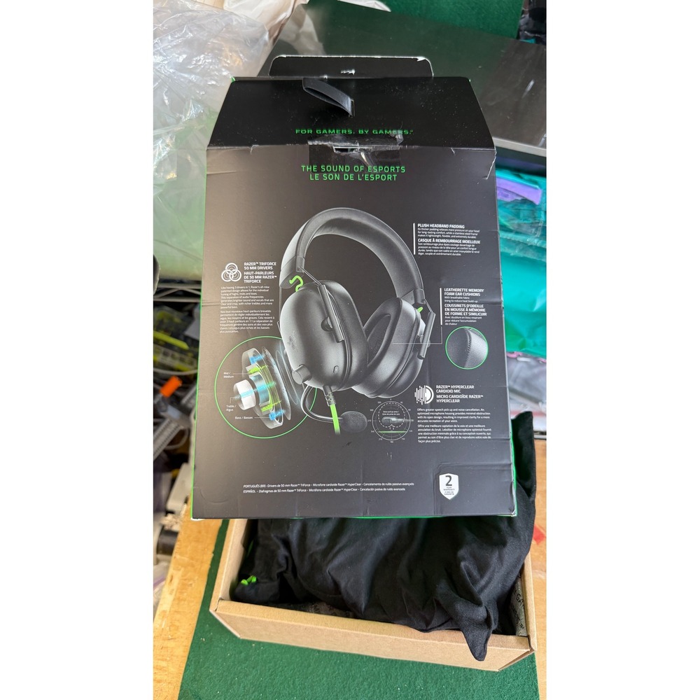 Razer BlackShark V2 X Wired Gaming Headset Black Green 3.5mm PC PS5‎ Xbox Switch